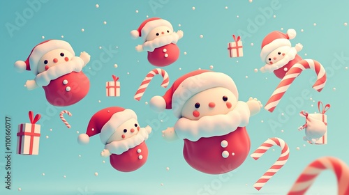 Cute Candy Cane Characters Digital Art