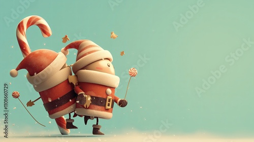 Festive Candy Cane Characters Childlike Charm