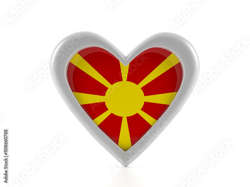 Free Download Heart shaped North Macedonia flag - GFXLoad