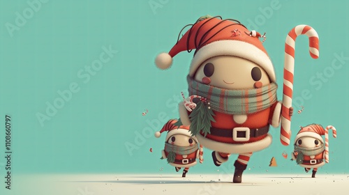 Joyful Candy Cane Characters Whimsical Design