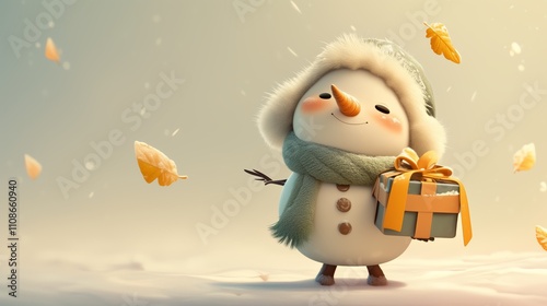 Festive Snowman Character Scarf