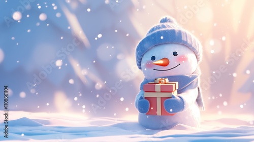 Playful Snowman Character Whimsical Design