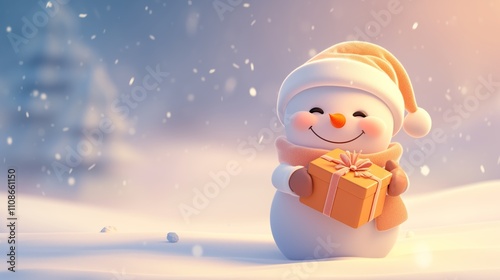 Playful Snowman Character Winter Fun