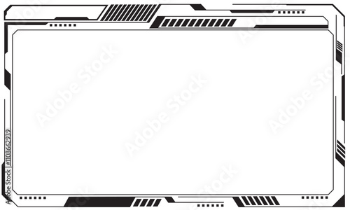 Hud frames black user interface elements design modern technology futuristic control panel screen digital hologram window gaming menu touching cyber monitor set on white background vector