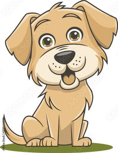 cartoon illustration of a labrador puppy