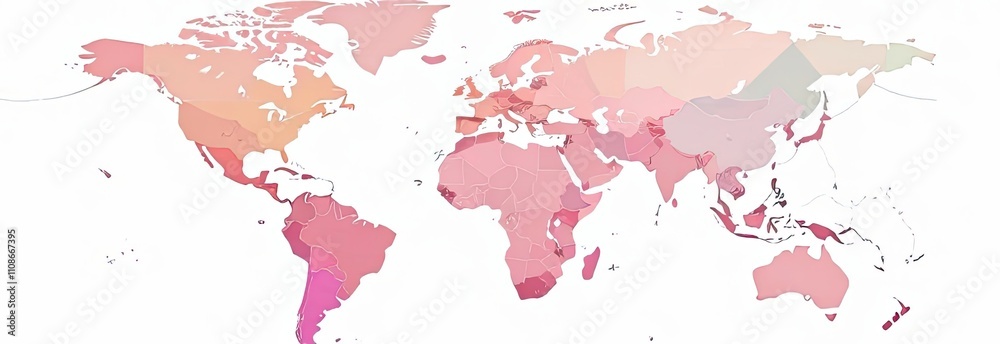 This visual representation highlights different regions of the world through shades of color, depicting various data distributions and trends. Generative AI