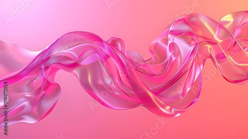 Abstract Pink Fluid Dynamic Wave Design