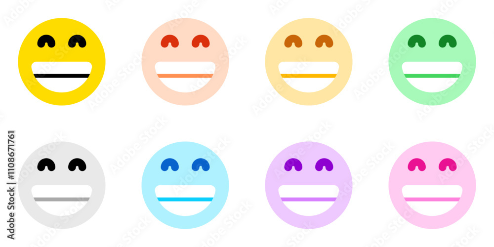 Editable happy grin expression emoticon vector icon. Part of a big icon set family. Part of a big icon set family. Perfect for web and app interfaces, presentations, infographics, etc Editable happy grin expression emoticon vector icon. Part of a big icon set family. Part of a big icon set family. Perfect for web and app interfaces, presentations, infographics, etc
