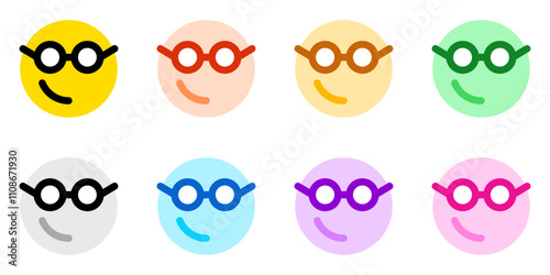 Editable smart glasses expression emoticon vector icon. Part of a big icon set family. Part of a big icon set family. Perfect for web and app interfaces, presentations, infographics, etc