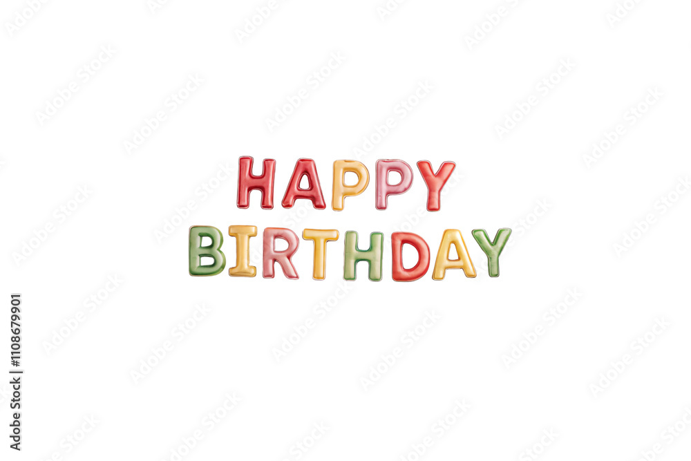 3D letters spelling HAPPY BIRTHDAY in warm, colorful tones. Minimalistic yet eye-catching, these elements could accent a birthday-themed setting, isolated on a transparent background 3D letters spelling HAPPY BIRTHDAY in warm, colorful tones. Minimalistic yet eye-catching, these elements could accent a birthday-themed setting, isolated on a transparent background