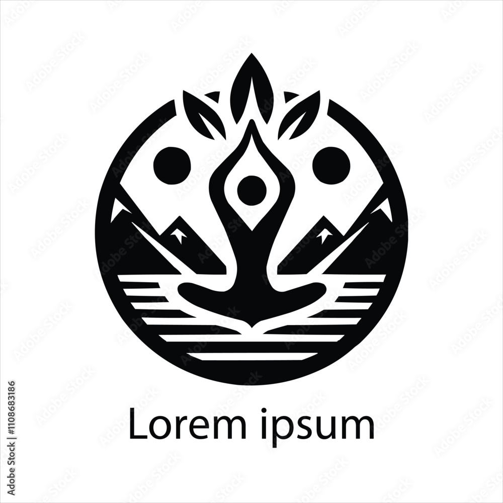 Obraz premium yoga logo template design