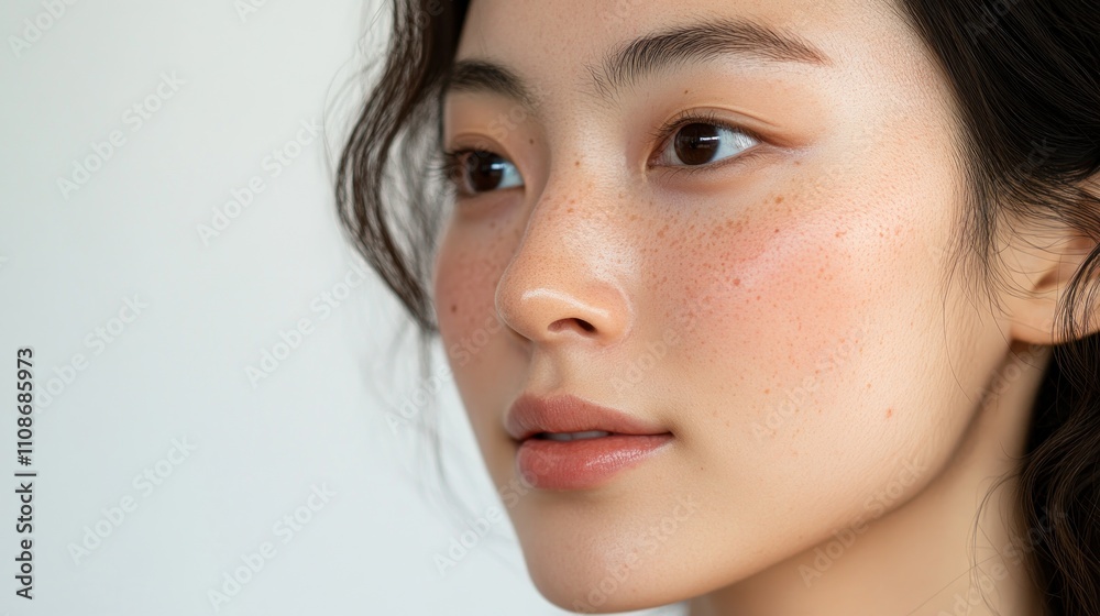 Closeup Portrait of a Young Woman with Freckles Closeup Portrait of a Young Woman with Freckles