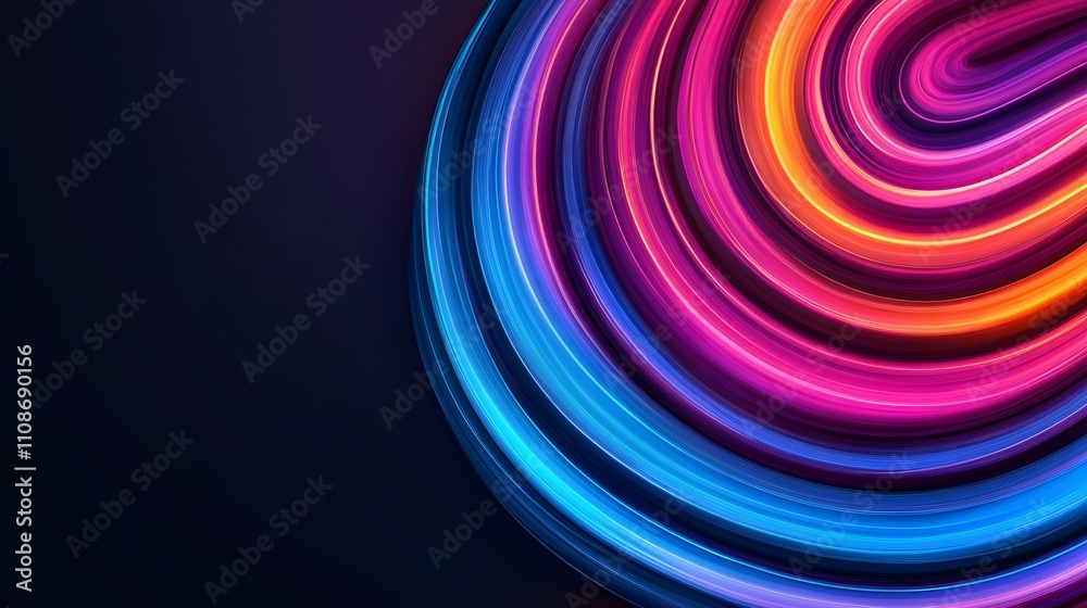 Obraz premium Dynamic colorful light patterns abstract digital art modern design dark background vibrant aesthetics visual concept