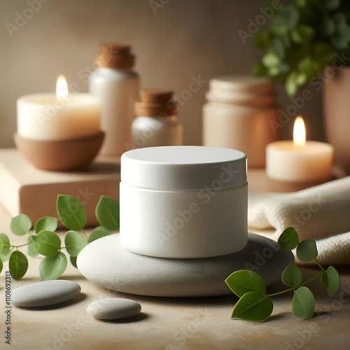 spa still life with stones and candle