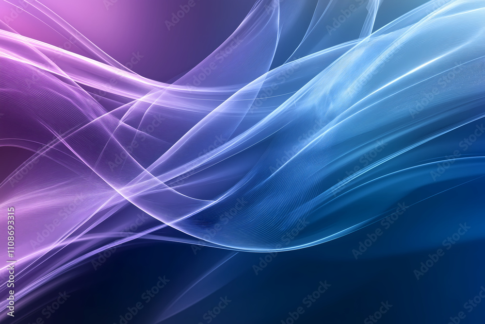 Elegant Abstract Waves with Gradients of Purple and Blue Flowing Across a Deep Background, Perfect for Technology or Creative Contexts Elegant Abstract Waves with Gradients of Purple and Blue Flowing Across a Deep Background, Perfect for Technology or Creative Contexts