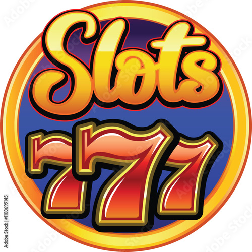 Slot 777 las vegas sign vector