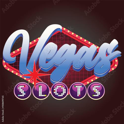Canvas Print Slot 777 las vegas sign vector