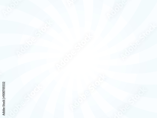 Blue background with white sun ray. Azure blue pattern of starburst. Abstract texture with light of sunburst. Radial beam of sunlight. Retro background with flash. Design of sunbeams. Vector.