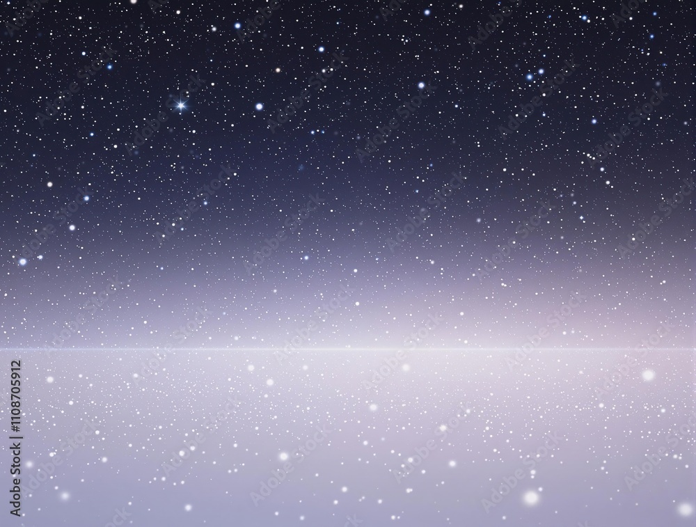 Obraz premium Gentle snowflakes fall from a starry night sky , peaceful, snowy, flakes