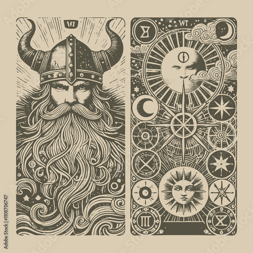 viking tarot card tattoo for mythology enthusiasts