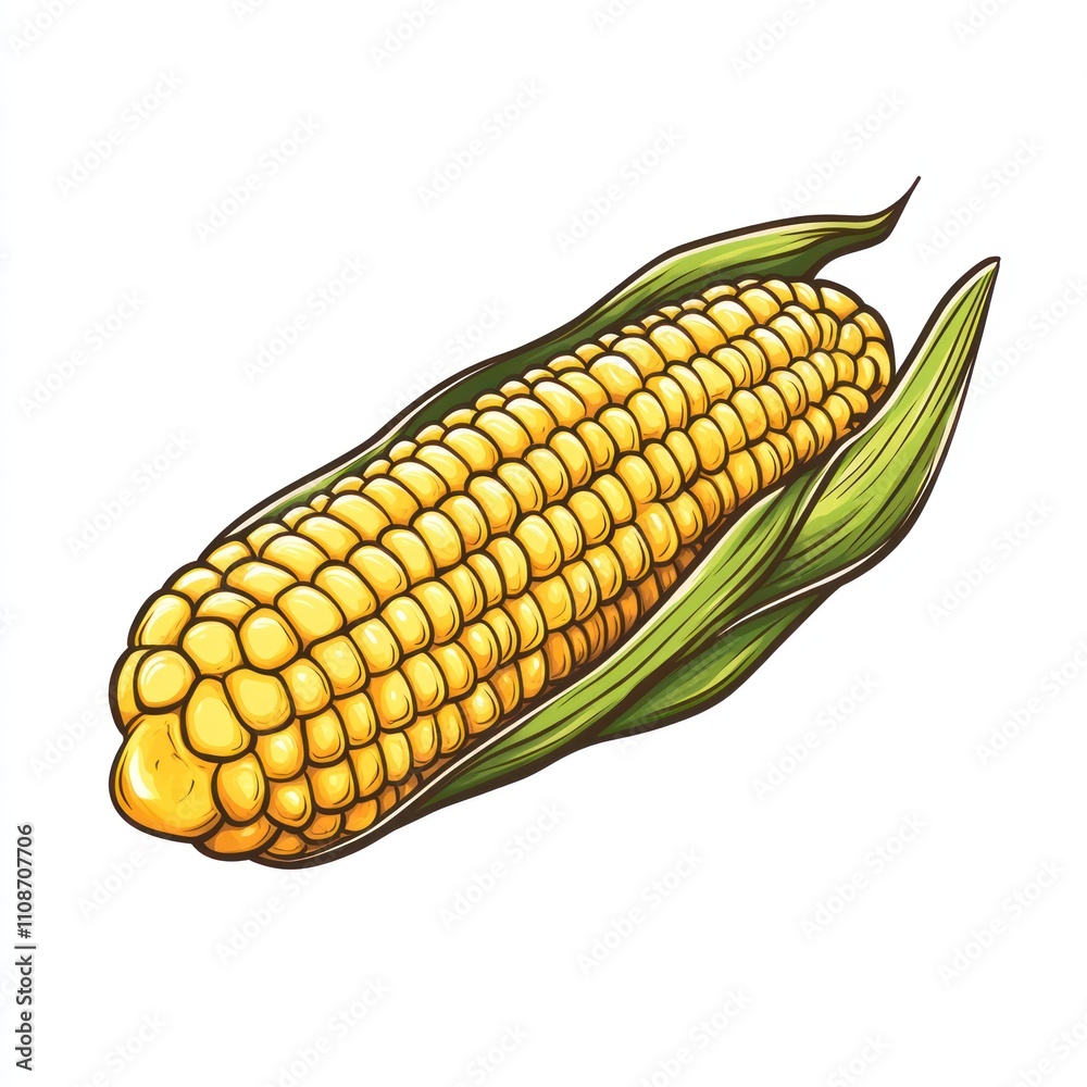 Corn fresh vegetable Isolated on White Background Generative AI Corn fresh vegetable Isolated on White Background Generative AI
