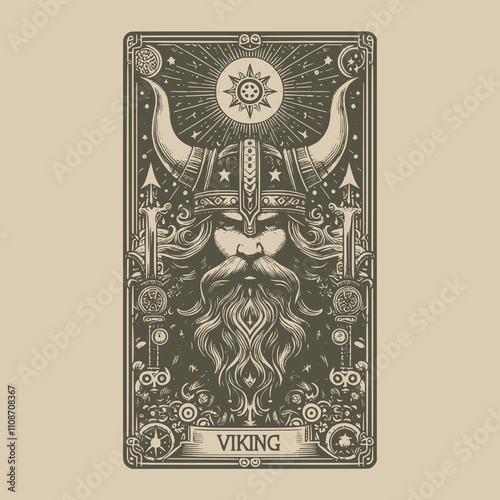 viking ouija card tattoo for mystical themes