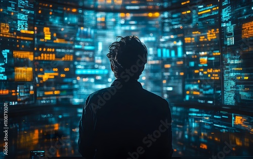 Wallpaper Mural Professional considering futuristic AI applications for finance, trading, and big data analytics in digital economy and cybersecurity Torontodigital.ca