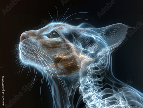 The world of medical science with cutting-edge AI technology, people and animals taking x-rays with doctors and nurses in a hospital, with detailed body bones.