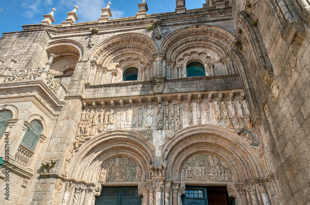 Fototapeta premium Santiago de Compostela is the capital of the Galicia region in northwestern Spain. It is known as the culmination of the Camino de Santiago pilgrimage route.