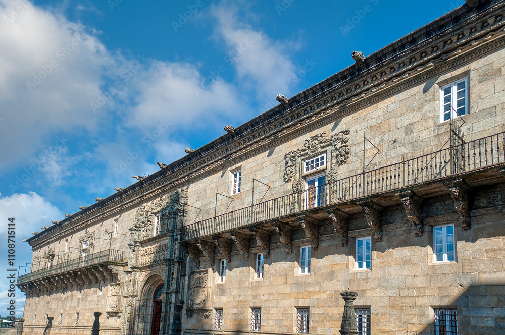 Fototapeta premium Santiago de Compostela is the capital of the Galicia region in northwestern Spain. It is known as the culmination of the Camino de Santiago pilgrimage route.