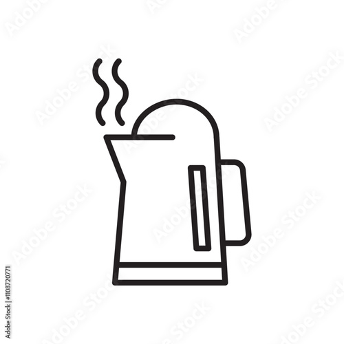 Kettle icon with steam rising for hot water or boiling symbol         Ask ChatGPT