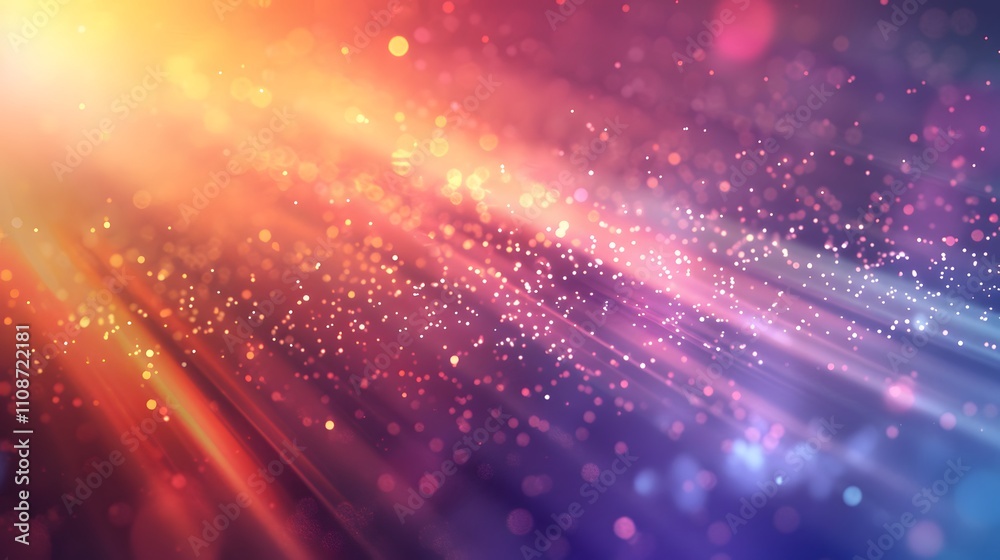 Obraz premium Abstract Colorful Background With Light Rays And Glowing Particles