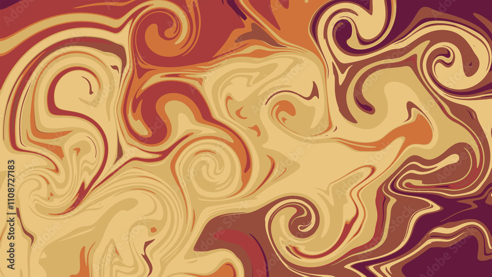 Obraz premium Abstract Swirl Pattern Wallpaper in Warm and Cool Tones