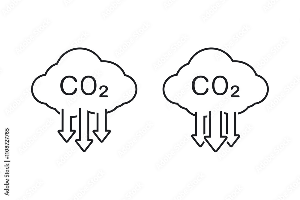 Cloud co2 reduction icon. Illustration vector Cloud co2 reduction icon. Illustration vector