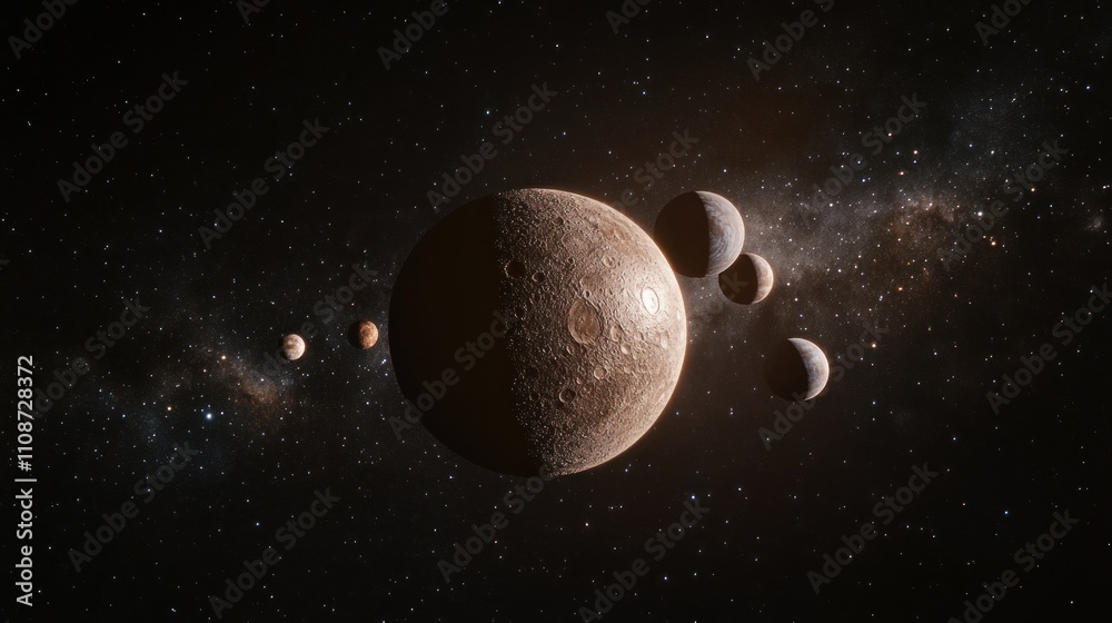 Fototapeta premium depiction of celestial bodies in space
