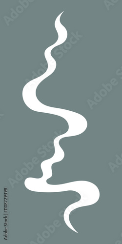 Upward rising vapour. Silhouette of smoke, perfume fragrance perfume, cigarette smoke. Unpleasant odour or stench, toxic smoke and gas in the atmosphere.
