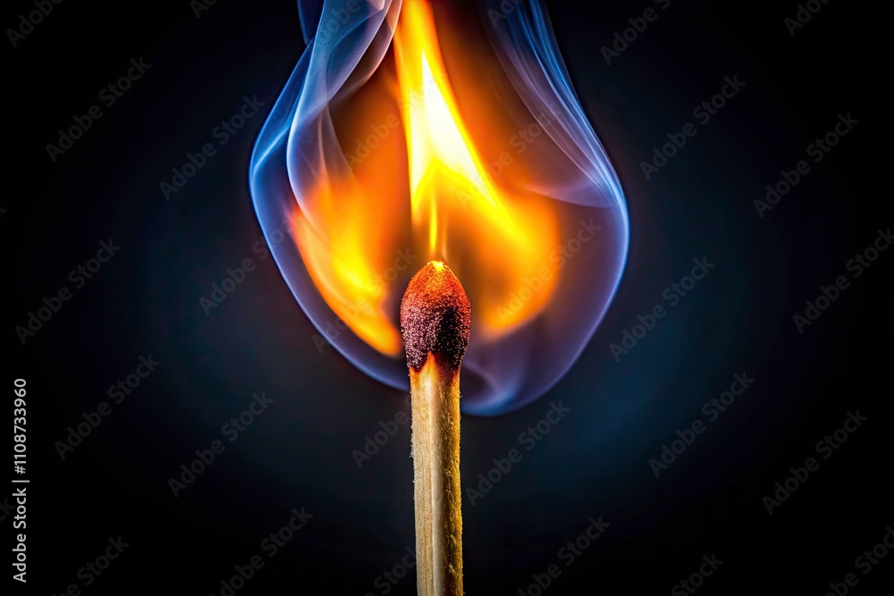 Minimalist Burning Match Black Background Photography - Flame, Ember, Dark, Night Minimalist Burning Match Black Background Photography - Flame, Ember, Dark, Night