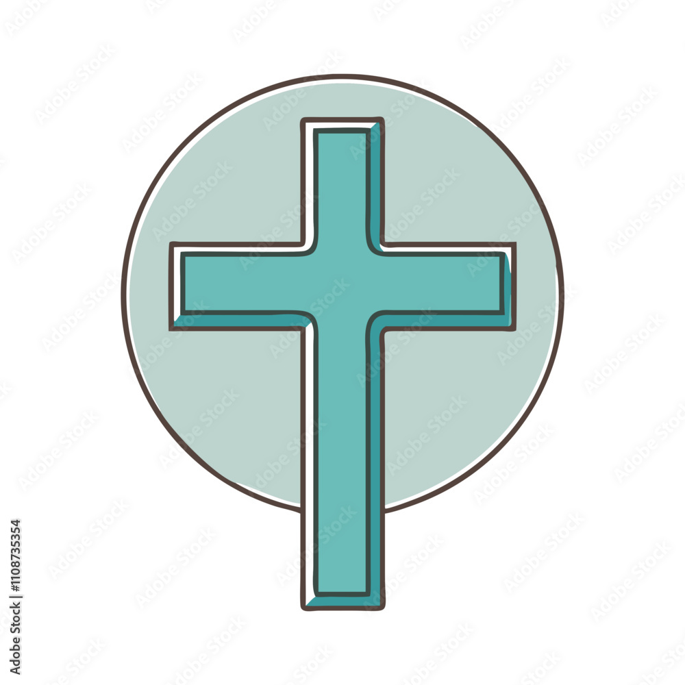 Fototapeta premium cross vector icon, christmas vector illustration - simple illustration of across, symbolizing holiday celebrations and festive spirit. christmas flat illustration.