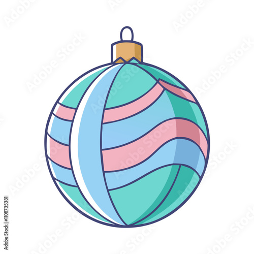 decorative bauble vector icon, christmas vector illustration - simple illustration of adecorative bauble, symbolizing holiday celebrations and festive spirit. christmas flat illustration. photo