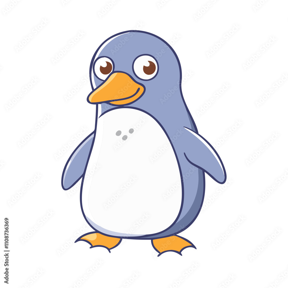 Obraz premium penguin vector icon, christmas vector illustration - simple illustration of apenguin, symbolizing holiday celebrations and festive spirit. christmas flat illustration.
