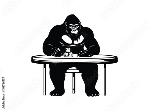 Gambling Game Gorilla Silhouette Design