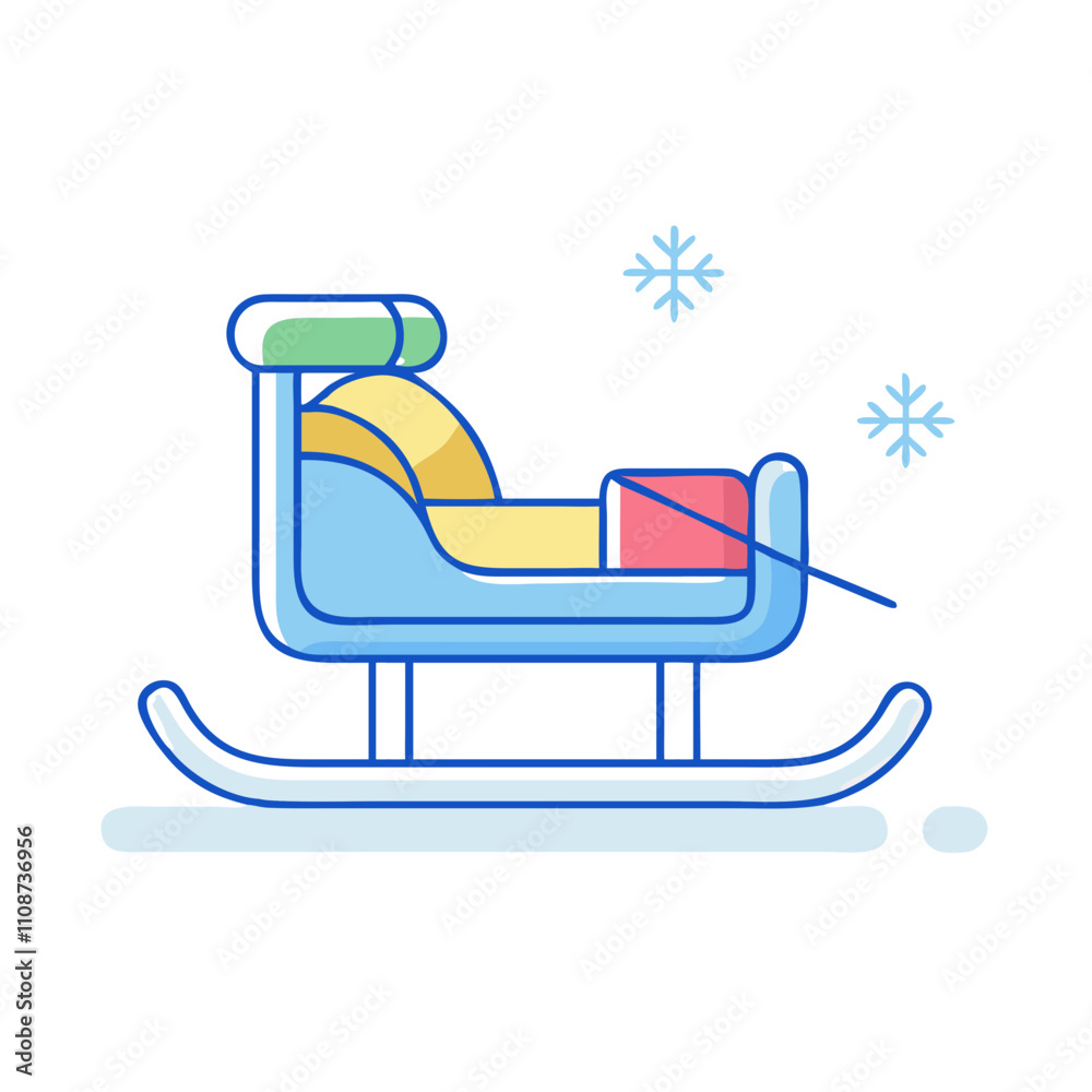 sled vector icon, christmas vector illustration - simple illustration of asled, symbolizing holiday celebrations and festive spirit. christmas flat illustration. sled vector icon, christmas vector illustration - simple illustration of asled, symbolizing holiday celebrations and festive spirit. christmas flat illustration.