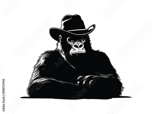 Gambling Game Gorilla Silhouette Design