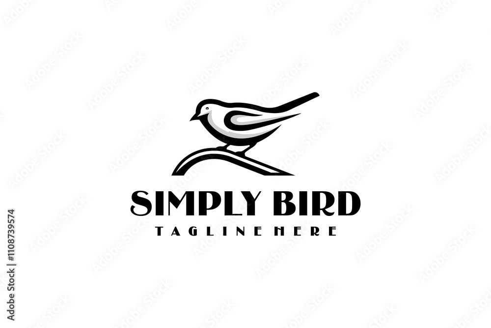 Obraz premium Beautiful Outline Bird Wildlife Nature Animal Design Logotype