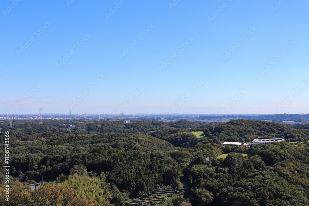 Fototapeta premium 二ノ宮山からの眺望（埼玉県滑川町）