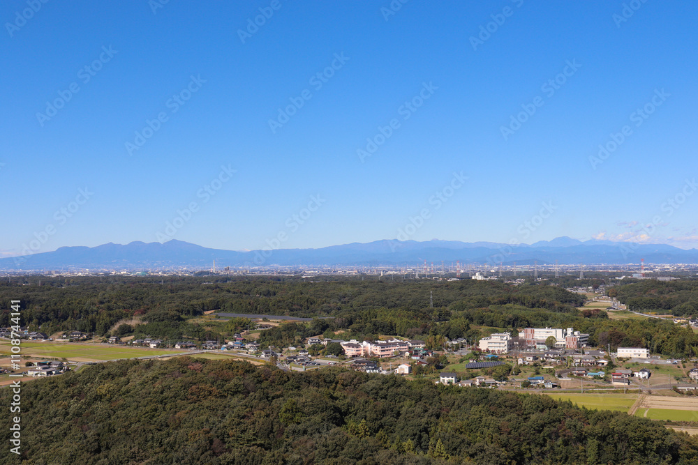Fototapeta premium 二ノ宮山からの眺望（埼玉県滑川町）