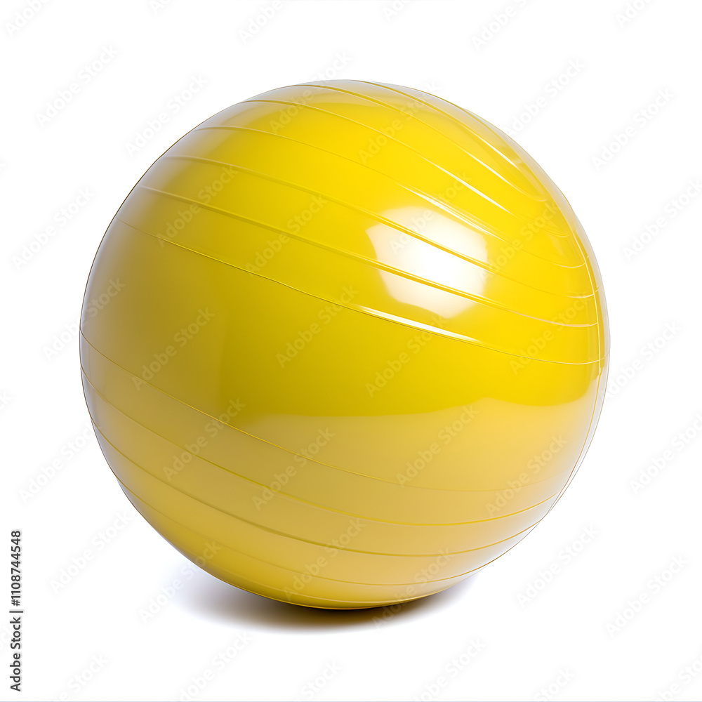 Bright yellow exercise ball for fitness and stability training in home workouts or gym sessions Bright yellow exercise ball for fitness and stability training in home workouts or gym sessions