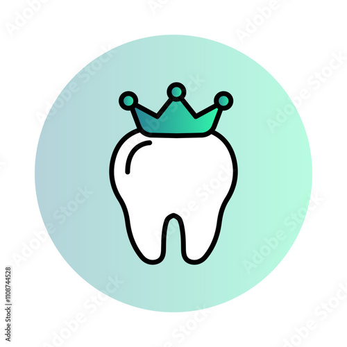 Rejuvenating Icon – Tooth with Crown Representing Renewal and Dental Restoration