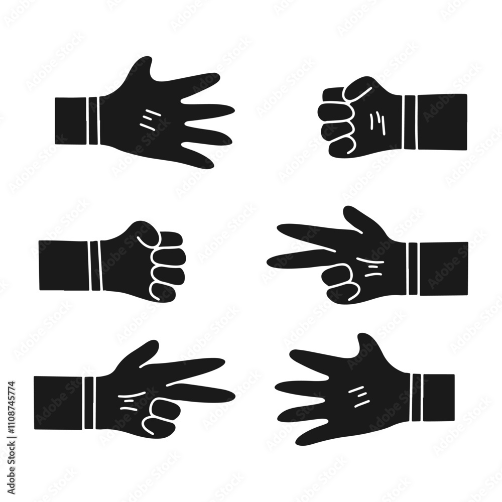 Obraz premium hands form rock, scissors, paper