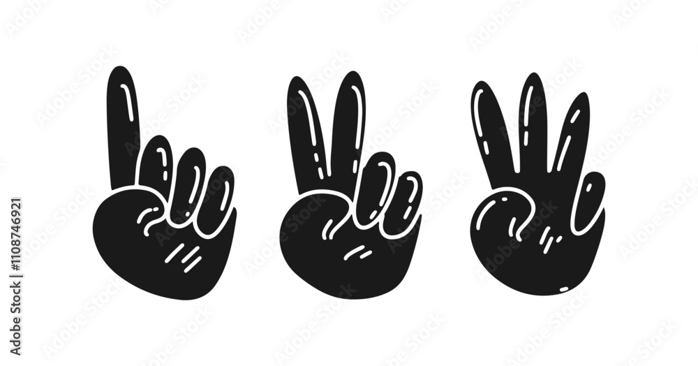 Obraz premium counting emoji hands icon
